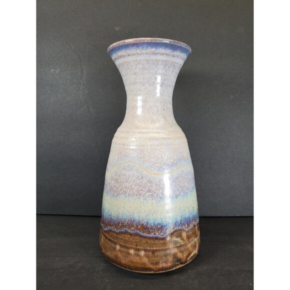 Vintage Red Duck Studio Signed Pottery Vase Blue-Lavender Ombre Glaze, Sedona AZ - Picture 1 of 11